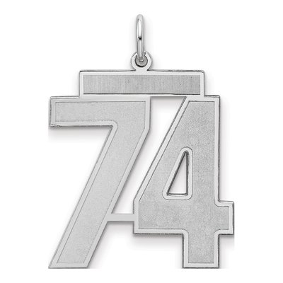 Sterling Silver Number 74 Charm