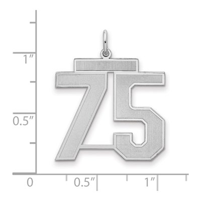 Sterling Silver Number 75 Pendant – view 2