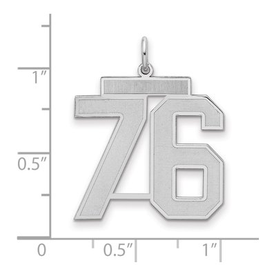 Sterling Silver Number 76 Pendant – view 2