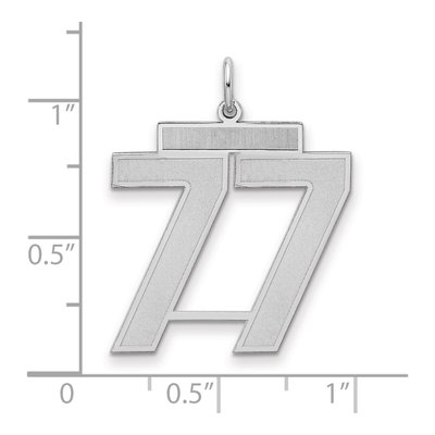 Sterling Silver Number 77 Charm – view 2
