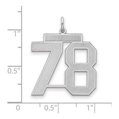 Sterling Silver Number 78 Charm – view 2