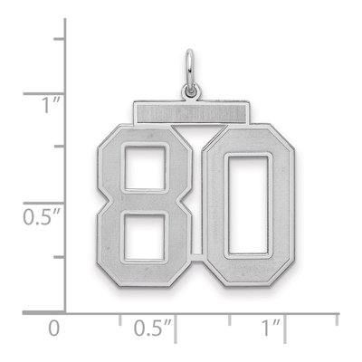Sterling Silver Number 80 Charm – view 2