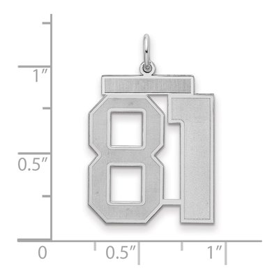 Sterling Silver Number 81 Charm – view 2