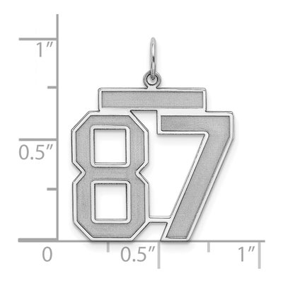Sterling Silver Number 87 Charm – view 4