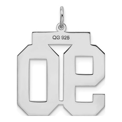 Sterling Silver Number 90 Charm – view 5