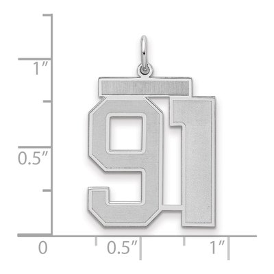 Sterling Silver Number 91 Charm – view 2