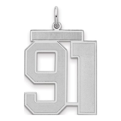 Sterling Silver Number 91 Charm
