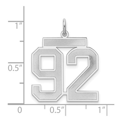 Sterling Silver Number 92 Charm – view 4
