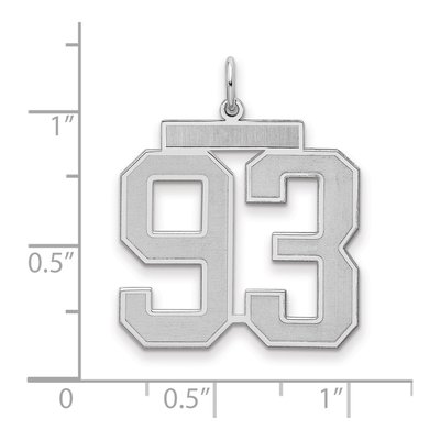 Sterling Silver Number 93 Charm – view 2