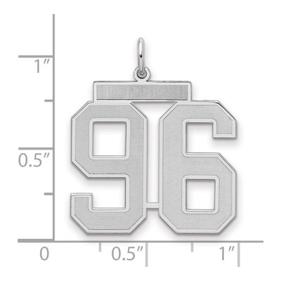 Sterling Silver Number 96 Charm – view 2
