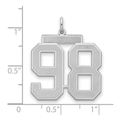 Sterling Silver Number 98 Charm – view 2