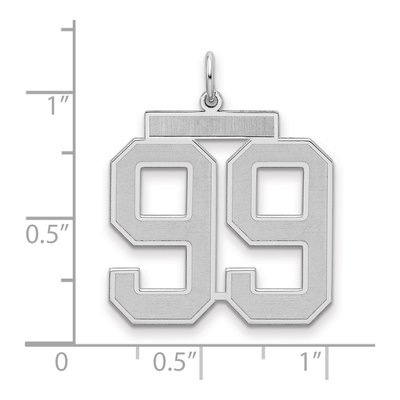 Sterling Silver Number 99 Pendant – view 2