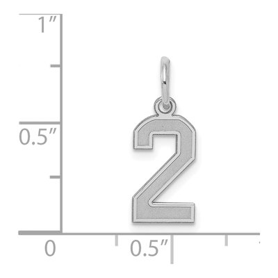 Sterling Silver Number 2 Charm – view 3