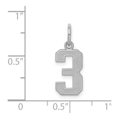 Sterling Silver Number 3 Charm – view 3