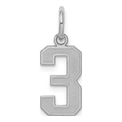 Sterling Silver Number 3 Charm