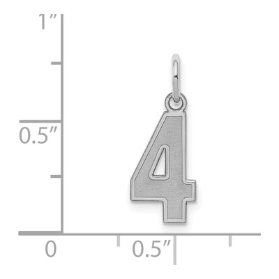 Sterling Silver Number 4 Pendant – view 3
