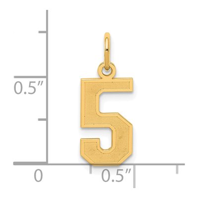 Sterling Silver Gold-Plated Number 5 Charm – view 3