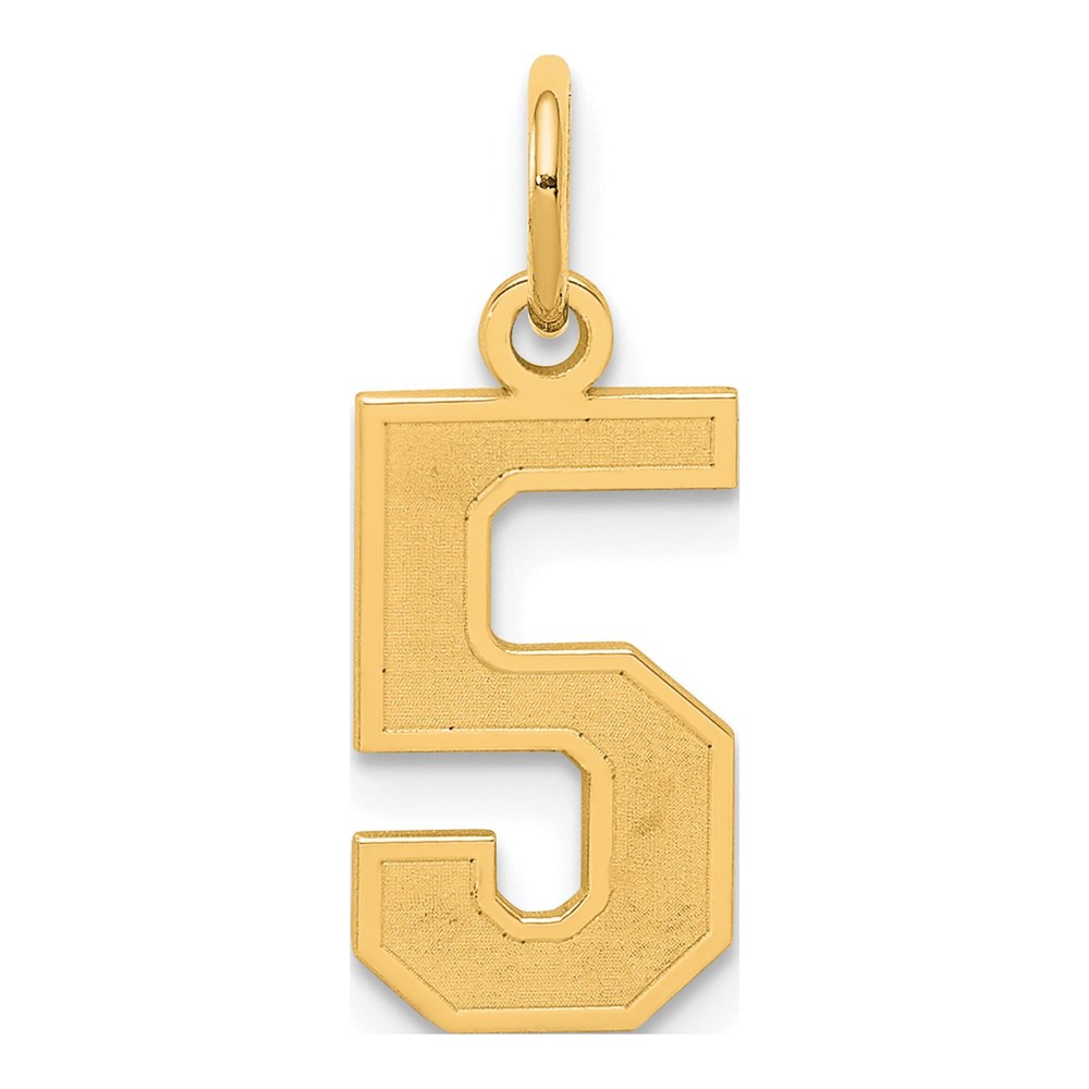 Sterling Silver/gold-Plated Satin Number 5 Charm Pendant