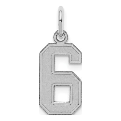 Sterling Silver Number 6 Pendant