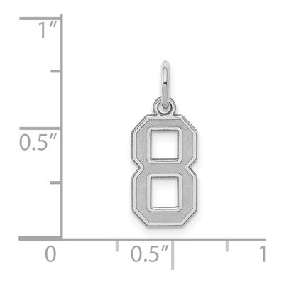 Sterling Silver Number 8 Charm – view 3