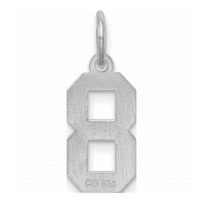 Sterling Silver Number 8 Charm – view 4