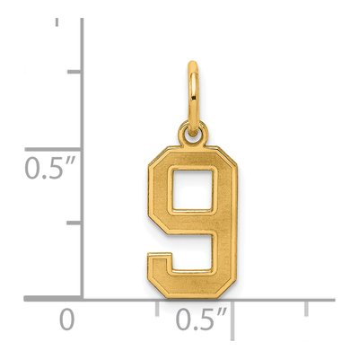 Sterling Silver Gold-Plated Number 9 Charm – view 3