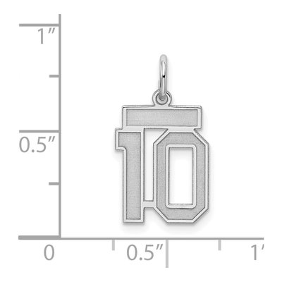 Sterling Silver Number 10 Charm – view 4