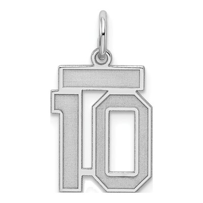 Sterling Silver Number 10 Charm
