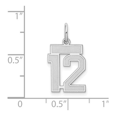 Sterling Silver Number 12 Charm – view 4