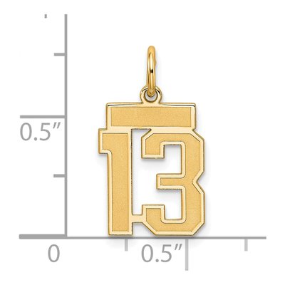 Sterling Silver Gold-Plated Number 13 Charm – view 3