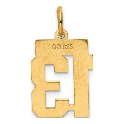 Sterling Silver Gold-Plated Number 13 Charm – view 4