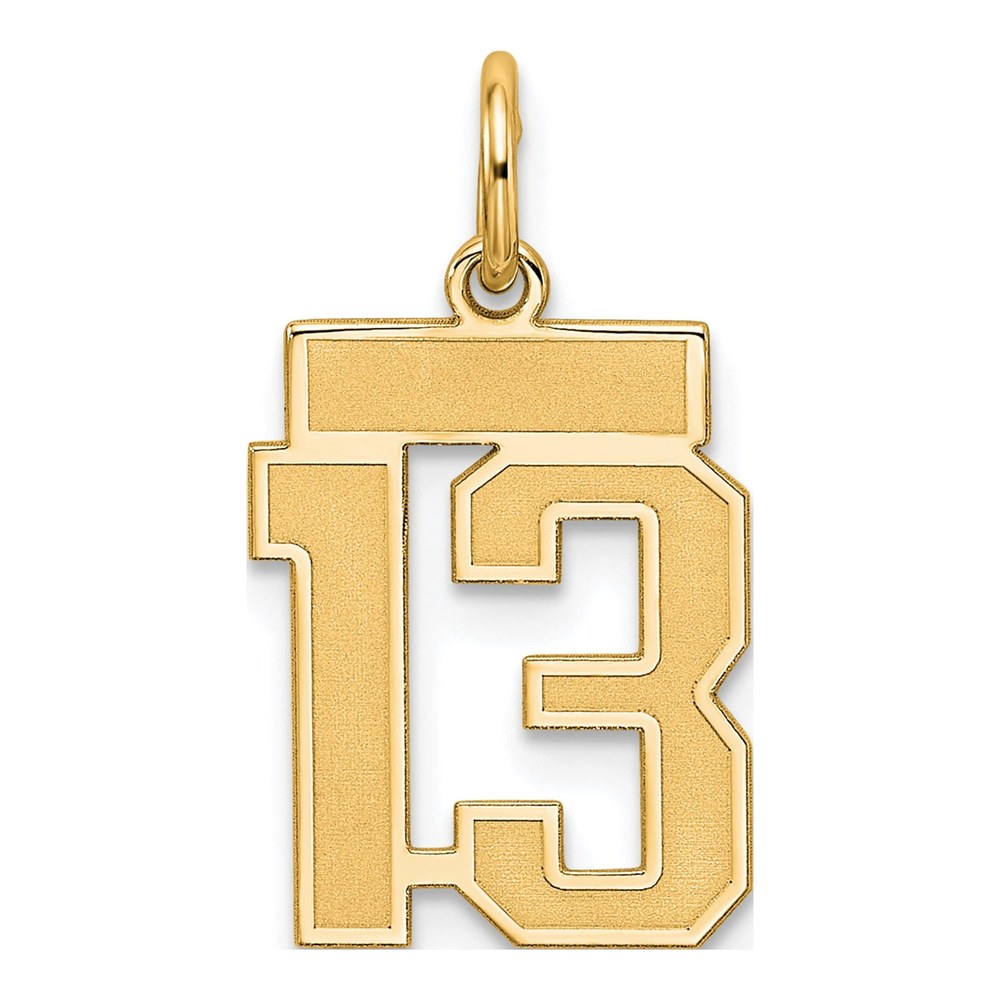 Sterling Silver/gold-Plated Satin Number 13 Charm Pendant