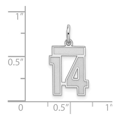 Sterling Silver Number 14 Pendant – view 4