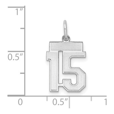 Sterling Silver Number 15 Charm – view 4