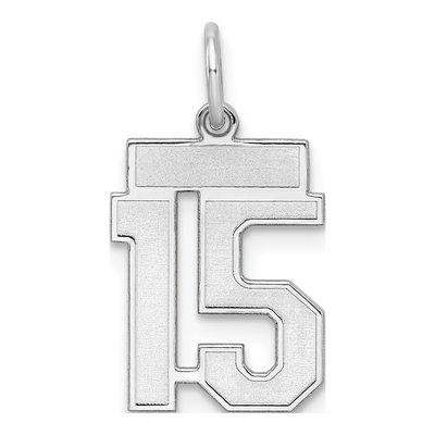 Sterling Silver Number 15 Charm