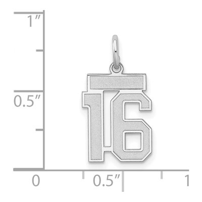 Sterling Silver Number 16 Charm – view 4