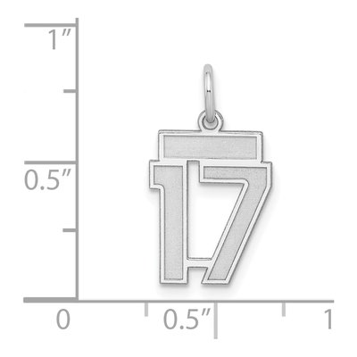 Sterling Silver Number 17 Charm – view 4