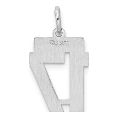 Sterling Silver Number 17 Charm – view 5