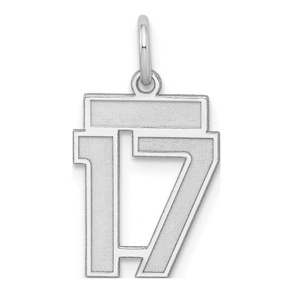 Sterling Silver Number 17 Charm