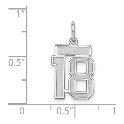 Sterling Silver Number 18 Charm – view 4