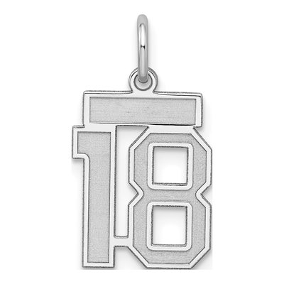 Sterling Silver Number 18 Charm