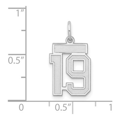 Sterling Silver Number 19 Charm – view 4