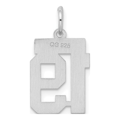 Sterling Silver Number 19 Charm – view 5