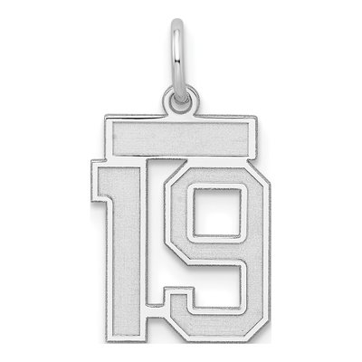 Sterling Silver Number 19 Charm