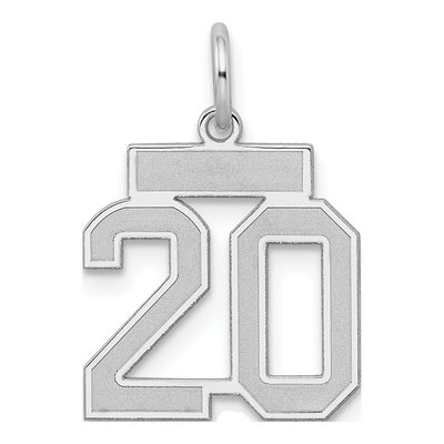 Sterling Silver Number 20 Charm