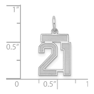 Sterling Silver Number 21 Pendant – view 4