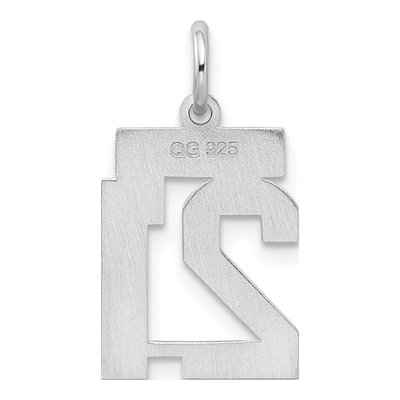 Sterling Silver Number 21 Pendant – view 5
