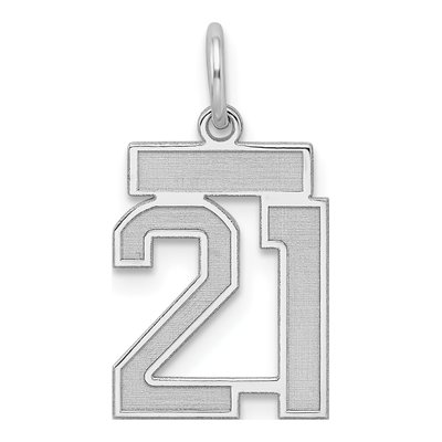 Sterling Silver Number 21 Pendant