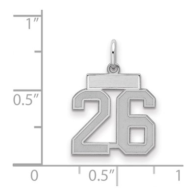 Sterling Silver Number 26 Charm – view 2