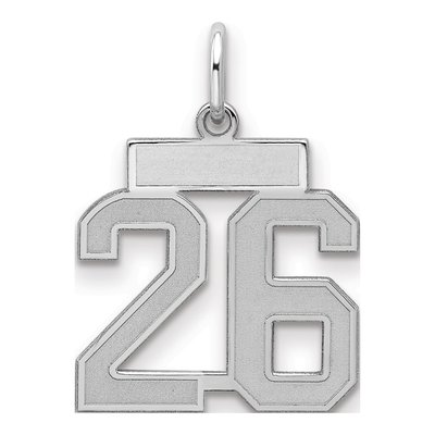 Sterling Silver Number 26 Charm